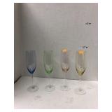 4cnt Colored Glass Wine Glasses