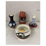 Vntg Navajo hand painted vases