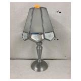 Stained glass & metal candle lamp