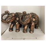 Pair of copper elephant figures