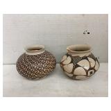 Signed pottery pieces (1 chipped)