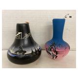 Hand painted Navajo vases