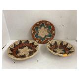 Trio of Hand woven baskets