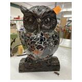 Light up glass mosaic owl