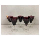Vntg Bohemian wine glasses (5)