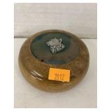 Wooden trinket box w/wolf