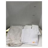 Round Lace Tablecloth & White Napkins