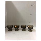4cnt VTG Anchor Hocking Fairfield Brown Sherbet