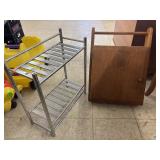 Wooden Cabinets & Metal Shelf