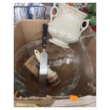 Glass Serving Bowl & Misc