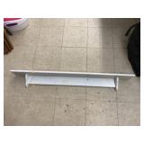White painted 4 ft shelf w/ plate groove