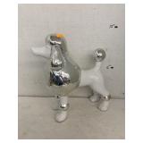Silver/white poodle figure