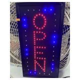 Red/blue LED light open sign