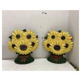 Vntg cast iron Daisy door stops