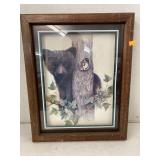 Cub & chipmunk shadow box picture