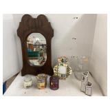 Mirror, vases, & candles