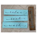 4cnt Wooden Bathroom Signs