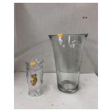 Lead Crystal Vase & Large Glass Vase