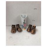 Baby Shoes Decor & Heart Vase