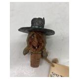 WOOD HAND CARVED WINE BOTTLE CORK STOPPER