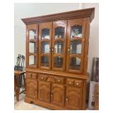 2 Piece Buffet / Hutch w/ Glass Shelves &