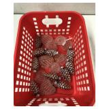 Pine Cone & Glass Hearts Ornaments