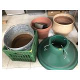 Galvanized Pail, Planter Pots, etc.