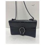 Luxury Leather Snake Skin Print Shoulder Bag