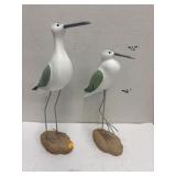 Wood & Metal Bird Decor Figures