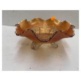 Fenton Art Glass footed bowl - marigold