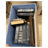 Wooden box with wheels, Hymnals. Misc