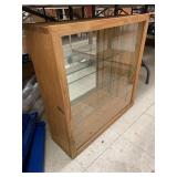 Display Case with Glass Shelves, approx 25.5in x