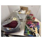 Scissors, Yarn, Ribbon, Craft Lot
