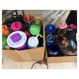 2 boxes of water bottles and Misc