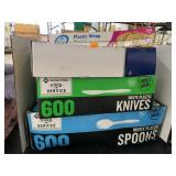 Plastic flatware and misc