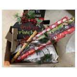 Box of Christmas decor