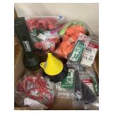 Straps, Cable Ties, Funnels, Flashlight, Hooks