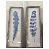Framed Feathers Wall Decor w/ Glass Front -