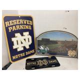 Notre Dame signs & license plate