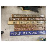 5 wooden signs