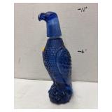Cobalt Blue Glass Eagle Shaped Decanter