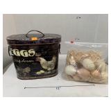 Metal Egg Container and fake eggs