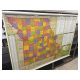 Retracting Pull Down Map of Missouri