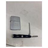 Zippo Lighter & Vntg Folding Pipe Tool