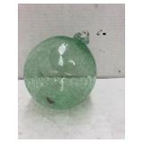 Green hand blown glass ornament