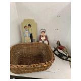 Basket and misc decor