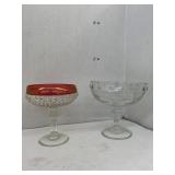 2cnt Glass Pedestal Bowls