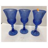 Avon cobalt blue glass gobletS