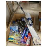 Mop, cleaning supplies, misc