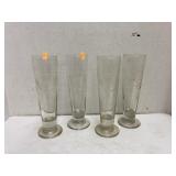 Vntg pilsners style beer glasses w/Chevy logo